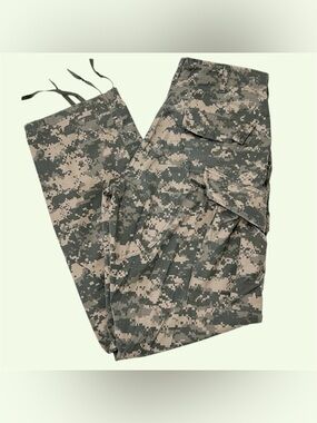 Y2K Combat US Army Trouser Cargo RipStop Pants Digicamo Grunge Small Long